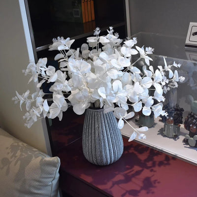 Evergreen Grace – Artificial White Eucalyptus Stems for Home & Event Décor - Kozie